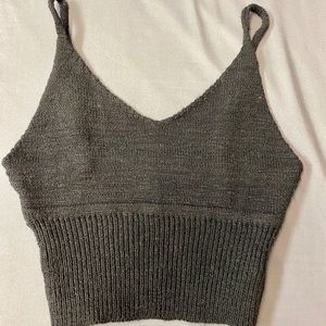 Black knitted crop top